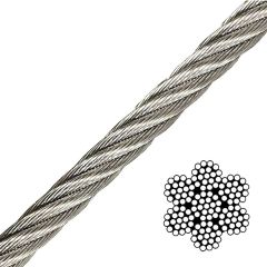 1/8" 7X19 Stainless Steel (T316) Aircraft Cable - Per Foot